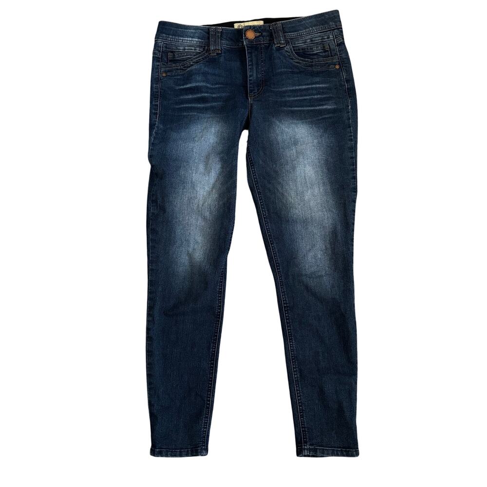 Democracy Jeans Womens 10 Blue Denim Pants Ab Technology Mid Rise Flex Stretch